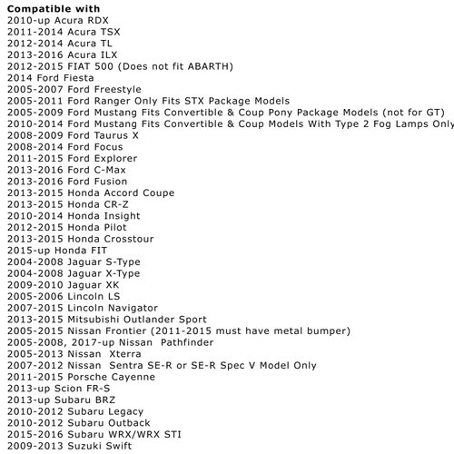 iJDMTOY Pair Clear Lens Fog Light Lamp Assemblies w/ 55W H11 Halogen Bulbs Compatible with Acura Honda Ford Suzuki etc