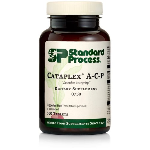 Standard Process Cataplex A-C-P Heart Health, Gum Health, Immune Support, and Vascular Supplement with Vitamin C, Magnesium Citrate, Nutritional Yeast, Vitamin A, Reishi Mushroom Powder - 360 Tablets