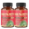 2 Packs 60 Counts 4 Months - Saw Palmetto Capsules 5300 mg - 11in1 with Ashwagandha, Turmeric, Tribulus, Maca, Green Tea, Holy Basil & More - Extract for Prostate, Skin & Immune Support