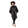 Betty Dain Shimmer Cutting/Styling Cape, Lightweight Iridescent Nylon, Snaps Adjust Up To 22 inch Neck Closure, Water Resistant, 54 Inches Wide x 62 Inches long x 22 Inches back, Black