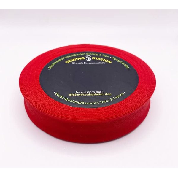 SEWING STATION 1” Double FOLD Poly/Cotton BIAS Tape 25 Yards (Red)