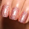Firedeep Glitter Rose Gold Gel Nail Polish, 1 Pcs 16ml Sparkly Rose Gold Soak Off UV/LED Gel Polish Manicure Salon DIY at Home