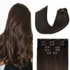 Aison Dark Brown Clip in Hair Extensions Real Human Hair 70G Remy Human Hair Clip in Extensions Soft Silky Straight for Women 7pcs 16clips 18 Inch Brown Hair Extensions