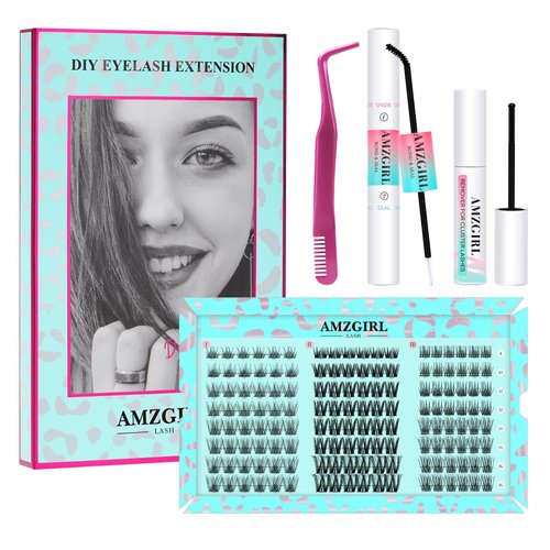 Lash Extension Kit 144pcs Eyelashes Clusters Individual Lashes Clusters Kit with WispyCluster Lashes, Lash Bond & Seal, Lash Remover,Applicator at Home Lash Extensions Kit(SMH03,C-Mix8-16mm kit)