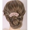 Chargances Vintage Pearl Beaded Hair Comb Bridal Pearl Leaf Side Combs with Long Teeth Wedding Hair Accessories for Women