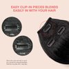 GLAM21USA Bangs Hair Clip In Bangs Clip on Bangs Sweet Bangs China Bang Synthetic Hair Piece Hair Extenstions for Women Sweet Bangs (China Bang, 1B - Off Black)
