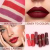 ORANOT 6 Pcs Pink Dark Red Purple Wine Red Lipstick Matte Sets,Velvet Lipstick for Women Long Lasting Waterproof 24 Hours Lip Stick Lip Stain Makeup Gift Sets,labiales mate 24 horas originales