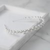 SWEETV Pearl Bridal Headband Handmade Wedding Headbands for Women Silver Rhinestone Hair Band Bridal Headpieces for Wedding Hair Jewelry Accessories