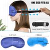 Cavoilu Cooling Sleep Mask w/Gel Eye Mask, Silk Eye Mask for Sleeping, Heated Eye Masks, Blindfold Eye Cover Sleeping Mask for Home Office Travel, Gifts for Men Women, Stocking Stuffers (Blue)