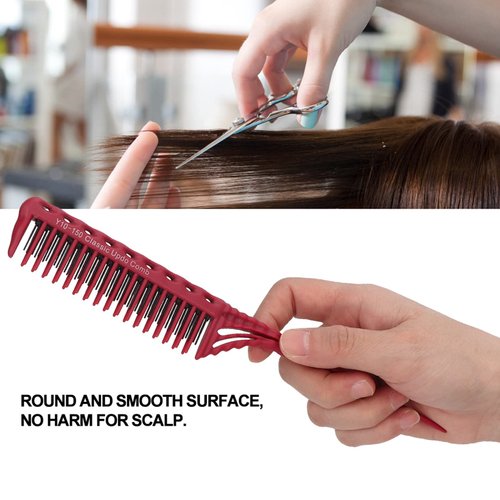 Teasing Comb, 3 Row Comb Hair Care Hair Styling Modeling Comb Lightweight Hair Salon Supplies Comb (Red)