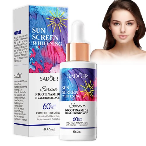 Face Serum SPF 60+, Invisible Daily SPF Facial Serum with Hyaluronic Acid Serum & Niacinamide Serum, Face Sunscreen Lightweight & Long-lasting 24h, Face Serum for Women Moisturizing Sun Protection