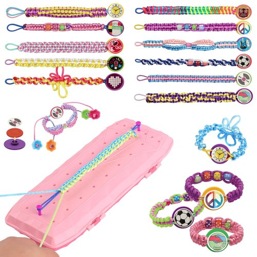 AOFUXTI Friendship Bracelet Making Kit, Girls Bracelet Making Kit, Toys for Ages 8-13, for Arts and Crafts, Bracelet DIY, Travel Toys