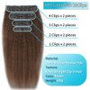 werkueen Kinky Straight Clip in Hair Extensions Seamless Clip ins Hair Extensions Real Human Hair Yaki Straight Real Human Hair Clip in Extensions for Black Women Natural Black 8Pcs 100g 20 Clips