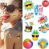 Patelai 144 Pieces Kids Tattoo Summer Party Tattoo Hawaiian Luau Themed Tattoos Tropical Beach Tattoos Waterproof Temporary Tattoos Stickers Party Decoration Supplies for Adults, 9 Styles