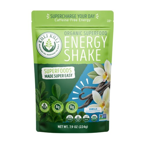 Kuli Kuli Organic Moringa Greens Smoothie Mix - Plant-Based Superfood Protein Smoothie Mix, Vanilla, 7.6 Ounce Pouch, Vegan and Gluten-Free with 8g Pea Protein and 1 Cup Greens Per Serving