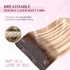 DIYOMO Halo Hair Extensions - Dark Brown to Gold Blonde and Bleach Blonde Halo Hair Extensions Real Human Hair Adjustable Size Removable Secure，Halo Extensions Real Human Hair, 3/8/22 80g 18Inch