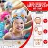 Splaqua Swimming Nose Clip with String - Comfortable Soft Latex Plugs for Kids and Adults - Neutral Beige (One Pack)