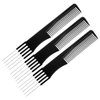 Thinp 3 Packs Comb With Metal Pick,Teasing Comb Pick Comb Lifting Fluffing Comb with 5 Stainless Steel Pins Hair Picks for Women Teasing Comb for Fine Hair Women Most Hair Types(Black)