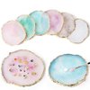 Nail Art Palette Stone,Resin Nail Art Palette,Nail Art Painting Mixed Color Palette Gold Edge Nail Gel Color Makeup Display