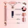 2-IN-1 Electric Jade Roller Massager Facial Roller & Face Massager, Rose Quartz
