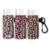 Likesing Lip Balm Holder Keychain, 3Pack Chapstick Keychain with Clip On for Backpacks, Sports bottles, Tight-Knit Elastic Lipstick Sleeve Holder Gifts for Friends Women Girls (Leopard Print)