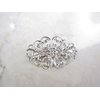 Generic Small silver metal filigree hair pin alligator clip barrette for fine thin hair (Clip quantity: 2 clips, Pattern: Barrette)