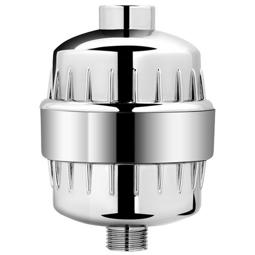 AquaBliss High Output Universal Shower Filter with Replaceable Multi-Stage Filter Cartridge – Transform Itching, Eczema & Acne into Glowing Hair, Nails & Skin Fast - Chrome (SF220)
