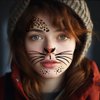 5-Pack Leopard Face Temporary Tattoo Stickers, Halloween Cosplay Cheetah Face Tattoos for Kids and Adults, Perfect for Halloween Party, Costume Makeup, and Face Art