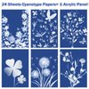 Sun Print Paper Kit Cyanotype Paper, 24 Sheets Cyanotype Papers with 1 Sheet Acrylic Panel, High Sensitive Nature Sun/Solar Activated Sun Printing Art Paper for Arts Crafts DIY Project