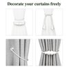 Nieffeiy Magnetic Curtain Tiebacks 2Pack Outdoor Curtain Tie Backs Rope Decorative Magnetic Curtain Holders for Drapes Window Treatment Holdbacks, White