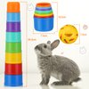 LEIFIDE 9 Pack Stack up Bunny Cups and Treat Ball for Bunny Toys Rabbit Food Dispenser Rabbit Stacking Cups Snack Ball Rabbit Toys Plastic Nesting Toys for Small Animals Rabbits