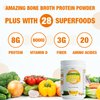 Zammex Bone Broth Plus Superfood Protein Powder (Turmeric Flavor), 8g Hydrolyzed Protein with Vitamin D, for Healthy Skin, Nails, Hair, Joints & Digestion,Non-GMO (30 Servings)
