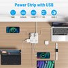 TROND Surge Protector Power Strip with USB, Ultra Thin Flat Plug 5ft Extension Cord 1625W, 3 USB A & 1 USB C, 8AC Outlets 1440J Surge Protection Wall Mount for Home Office Dorm Room Essentials, White