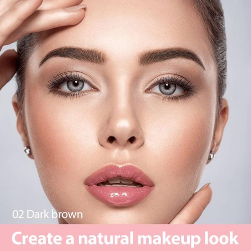 evpct Kaely 1Pcs Dark Brown Magic Microblading Dual-Ended Eyebrow Contouring Pen Brow Pencil, with 4 Brush Micro-Fork-Tips Applicator and Precise Brush-Tip, Hair Like Strokes, Dual-ended Eyebrow Brush