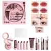 LAMUSELAND Makeup Set Full Kit, 9 Pieces All in One Professional Makeup Gift Set for Women Girls Beginner, include Lipstick, Eyebrow, Eyeliner, BB Cream, Powder, Mascara (B)