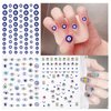 BENOSPACE 10 Sheets Evil Eye Nail Art Stickers Decals Cartoon Hamsa Hand Polka Dot Blue Eyes Pattern Hand of Fatima Nail Design 3D Self-Adhesive Nail Art DIY Decoration Accessories for Women Girls
