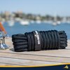 Sea Rock Marine 15' x 3/8" Premium Double Braided Nylon Dock Lines (2 Pack) with 12” Eyelet & Dock Line Ties - Dock Lines for Boats, Marine Rope, Boat Accessories - Black