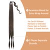 HANNE 34 inch Long Box Braided Ponytail with Sparkling Tinsel Hair Ponytail for Black Women Hair Tie Wrap Around Tinsel Ponytail Extension (8/10#)