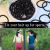 LUERMINJP Black Hair Ties Ouchless Ponytail Holders, 80Pcs No-metal Elastic Band for Braids Thick and Curly Hair, Seamless Hair Elastics 1.96 * 0.11”Hair Accessories for Women and Girls