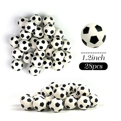 DRWATE 28pcs Soccer Ball Cake Topper Decorations Mini Soccer Ball Cup Cake Decorations For Soccer Party Birthday Party Football Sport Party Supplies (Style 01)