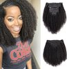 Kinky Curly Clip in Hair Extensions Real Human Hair 4B 4C Afro Kinky Curly Clip ins for Black Women Double Weft Natural Color 7pcs 70g/set 14Inch