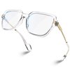 VISOONE Oversized Blue Light Blocking Glasses with Chic Square TR90 Frame and Metal Temple for Women Men REMY