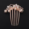 Xerling Elegant Pearly Flower Hair Comb Wedding Bridal Floral Pearl Hair Side Comb Teeths Rhinestone Hair Styling Accessories Decorative Headpiece for Updo Bun Women Girls (comb 2)