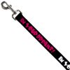 Dog Leash in Your Dreams Black White Pink 4 Feet Long 1.5 Inch Wide