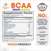 Genius BCAA Energy Powder, Grape Limeade - Nootropic Amino Acids & Muscle Recovery - Natural Vegan BCAAs Workout Supplement for Women & Men (Pre, Intra & Post Workout) - No Artificial Sweeteners
