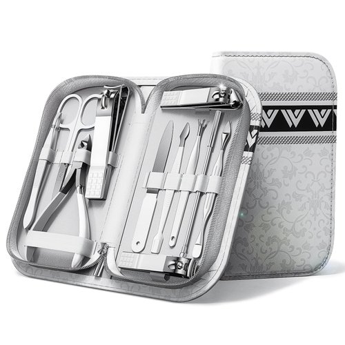 Wesdut Nail Care Kit for Women – [Martensitic Stainless Steel Manicure Set] with Nail Clippers, Cuticle Trimmer, Tweezers, File, and Travel Case – Professional-Quality Tools for Home, Travel, or Gift