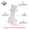 Diamond Star Diabetic Socks, Non-Binding Circulatory Cushion Cotton Crew Diabetic Socks for Men Women