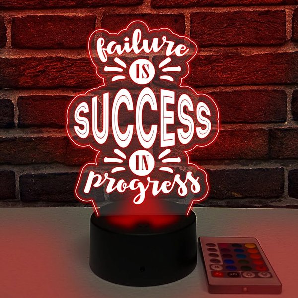 Failure Is Success In Progress Desk Lamp Cute Motivational Sign - VWAQ BACR32