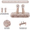 SuPoo Snail Face Wash Headband Funny Skincare Spa Headband Cute Alien Puffy Makeup Headbands for Women Brown Stretchy Antenna Eyes Hair Wrap Hair Band for Washing Face Hair Accessories