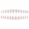 WAFOLOZE Almond Press on Nails,White French Tip Almond Nails Medium Fake/False Nails with Pearl Nails Press on Designs Acrylic Artificial Nails Stick on Nails for Women 24Pcs
